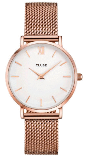 CLUSE MINUIT MESH ROSE GOLD/WHITE CL30013