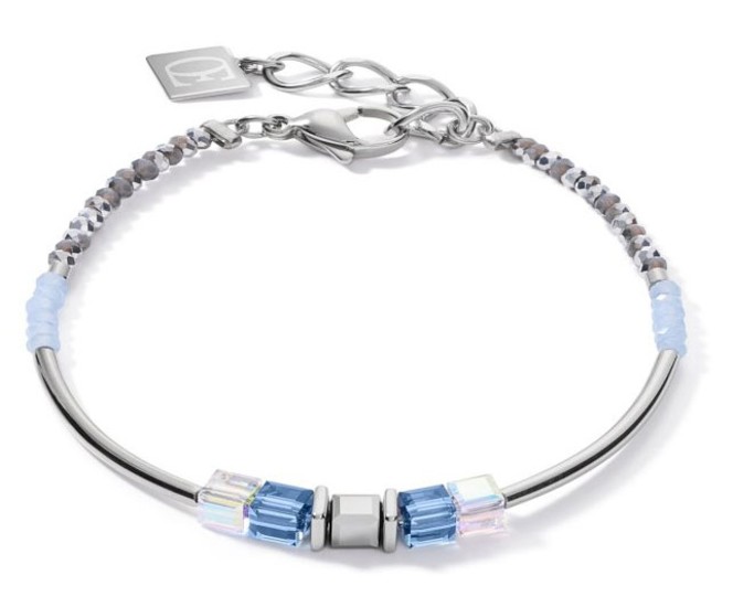 COEUR DE LION Bracelet GeoCUBE® frontline silver-blue 5042/30-0700