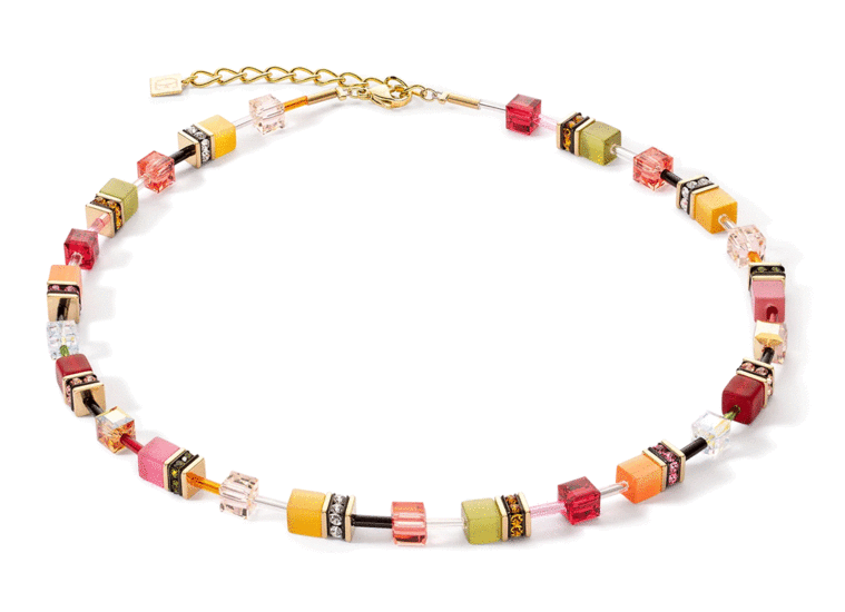 Coeur de Lion GeoCUBE® Iconic Multicolour Indian Summer necklace 2838/10-1585