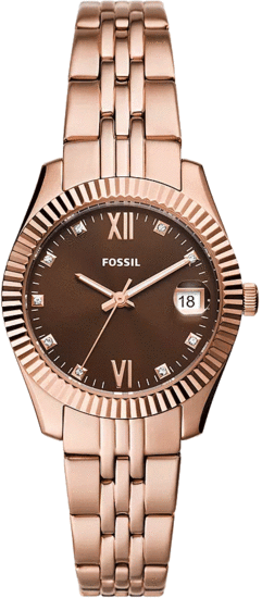 FOSSIL Scarlette Three-Hand Date Rose Gold-Tone Stainless Steel Watch ES5324