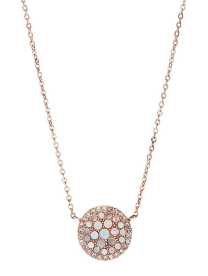 Fossil Pearl Disc Rose-Gold-Tone Pendant JF01740791