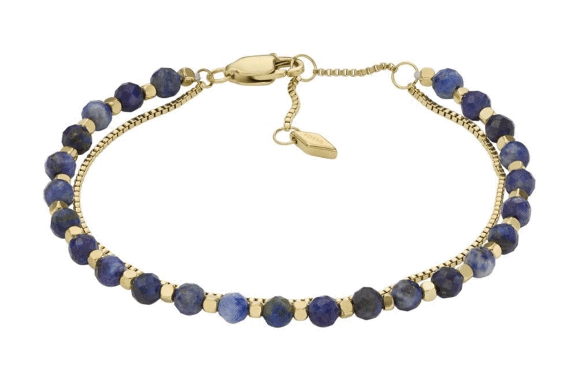 Fossil All Stacked Up Blue Lapis Beaded Bracelet JF04540710