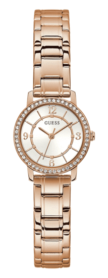 GUESS ROSE GOLD TONE CASE ROSE GOLD TONE STAINLESS STEEL WATCH GW0468L3