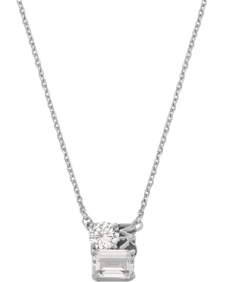Michael Kors Precious Metal-Plated Sterling Silver Pavé Logo Necklace MKC1660CZ040