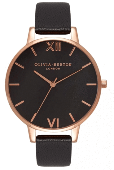 OLIVIA BURTON Big Dial Black And Rose Gold Watch OB15BD66