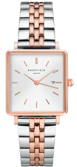 ROSEFIELD The Boxy White Sunray Silver Rose gold QVSRD-Q014