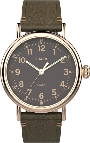 TIMEX Standard 41mm Leather Strap Watch TW2U03900