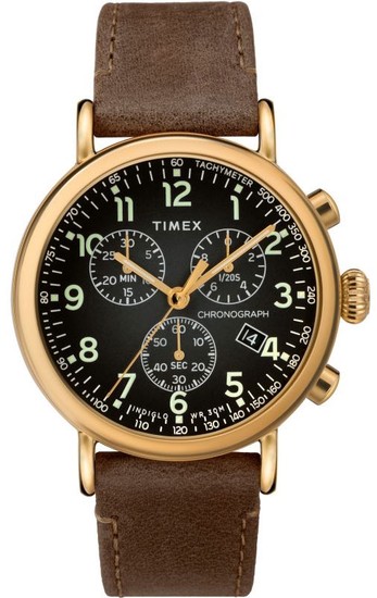 TIMEX Standard Chronograph 41mm Leather Strap Watch TW2T20900