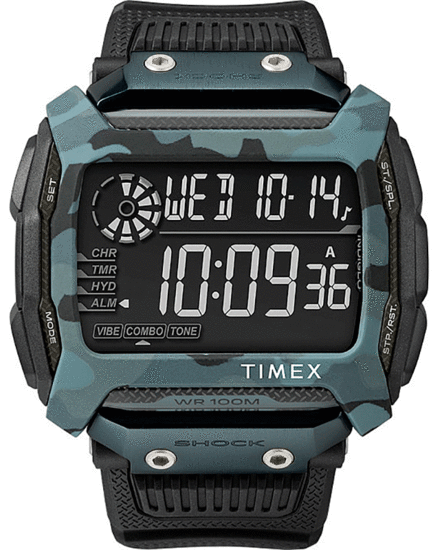 TIMEX Command Shock 54mm Resin Strap Watch TW5M18200
