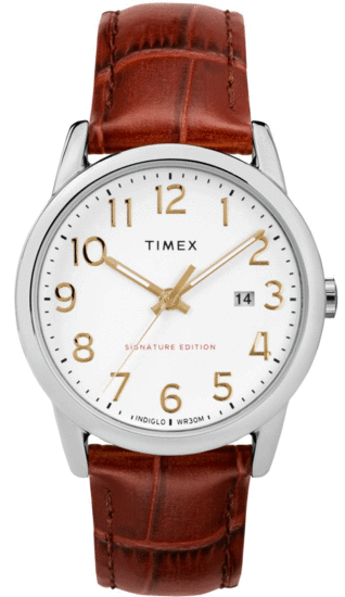 TIMEX Easy Reader Signature 38mm Leather Strap Watch TW2R65000