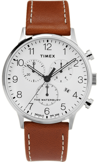 TIMEX Waterbury Classic Chronograph 40mm Leather Strap Watch TW2T28000