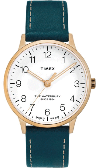 TIMEX Waterbury Classic 36mm Leather Strap Watch TW2T27300