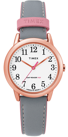 TIMEX Easy Reader Color Pop 30mm Leather Strap Watch TW2T28700