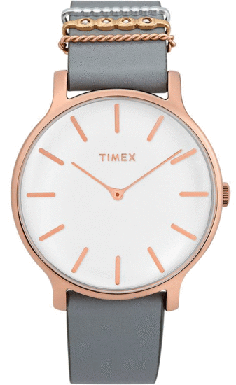 TIMEX Transcend 38mm Leather Strap Watch TW2T45400