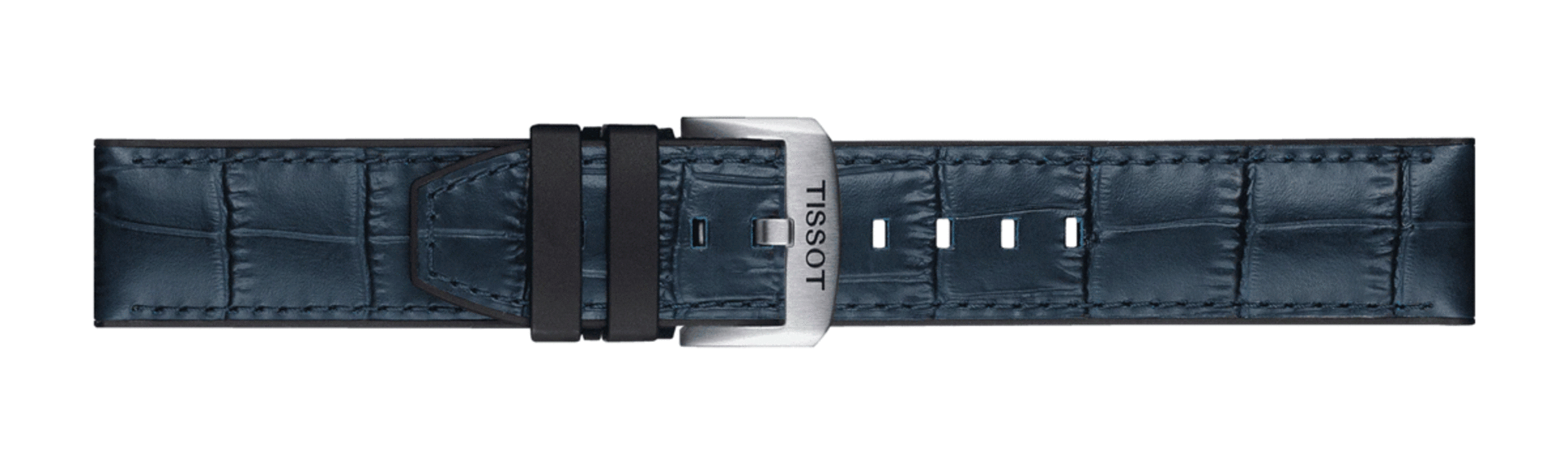 TISSOT T852.046.765 OFFICIAL BLUE LEATHER AND RUBBER PARTS STRAP LUGS 22 MM