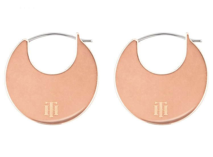 TOMMY HILFIGER GOLD-PLATED HOOP DISC EARRINGS 2780264