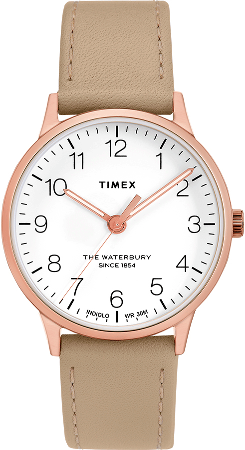 TIMEX Waterbury Classic 36mm Leather Strap Watch TW2T27000