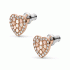 FOSSIL MOSAIC HEART ROSE GOLD-TONE STAINLESS STEEL EARRINGS JF03162791